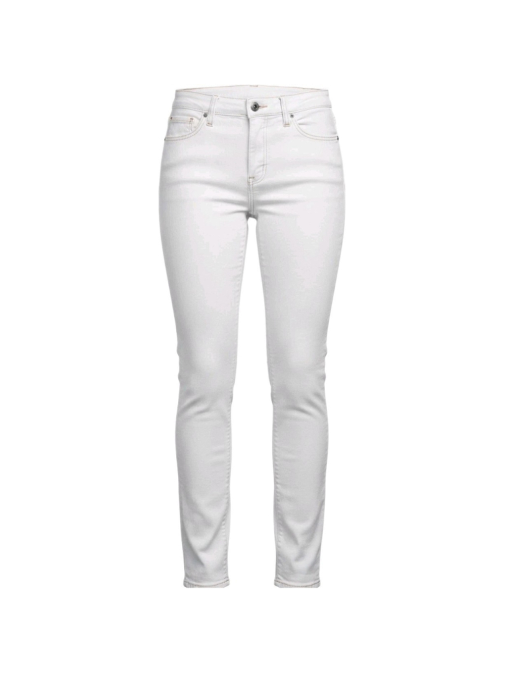 TALBOTS Women's Straight-Leg Cream Color Jeans Size 4 Waist 32 Inseam 30 Pre-own